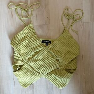 Ribbed Knit Lime Green Tank Top